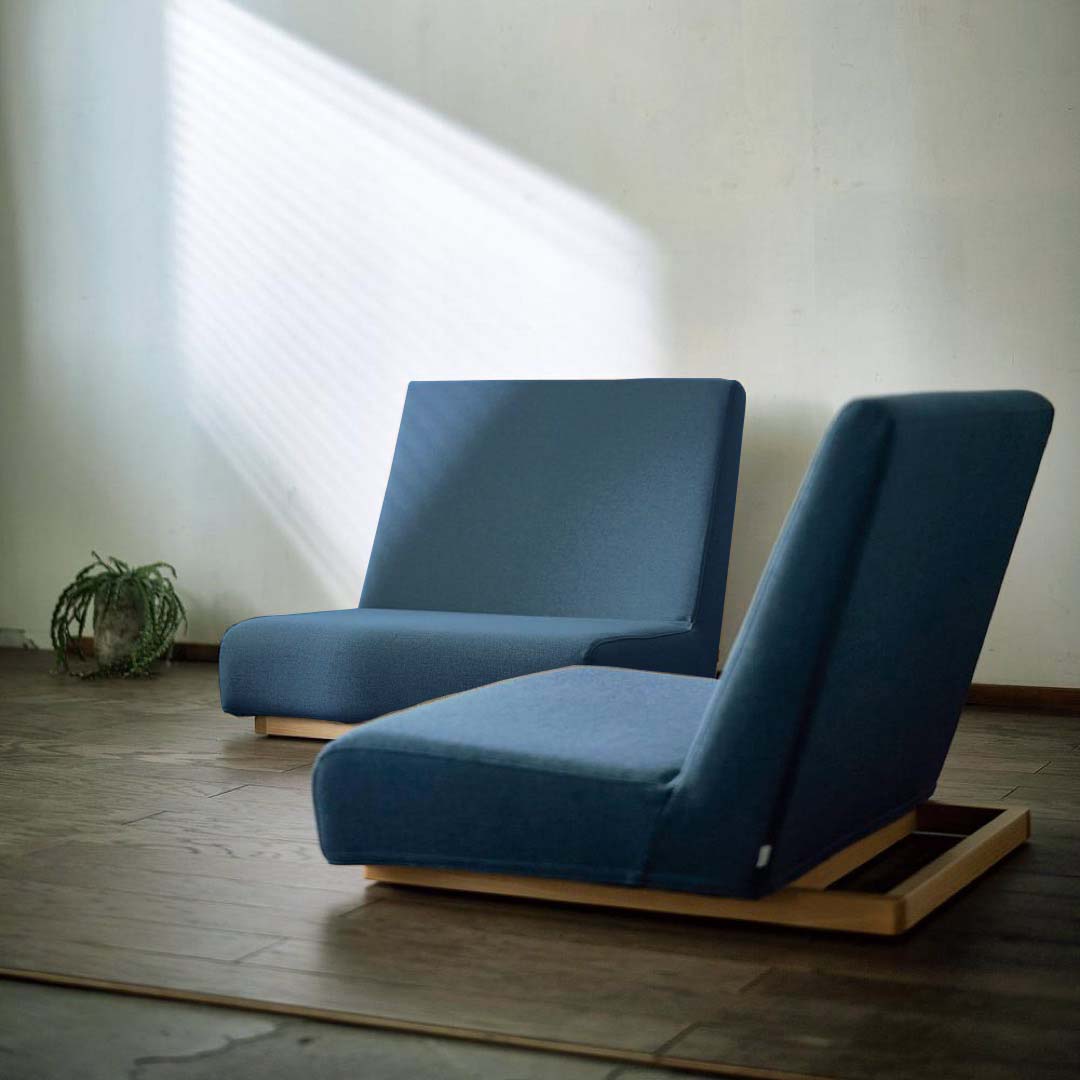 ★美品★　sieve シーヴ　 ローソファ　１人掛け SIEVE】 フォーム ローソファ 1人掛け(ブルー): SIEVE（シーヴ