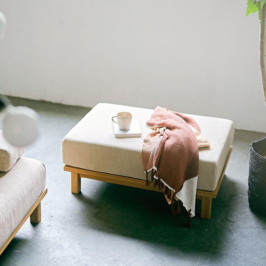 【SIEVE】 レクト ユニットソファ オットマン ベージュ 【箱潰れ品】