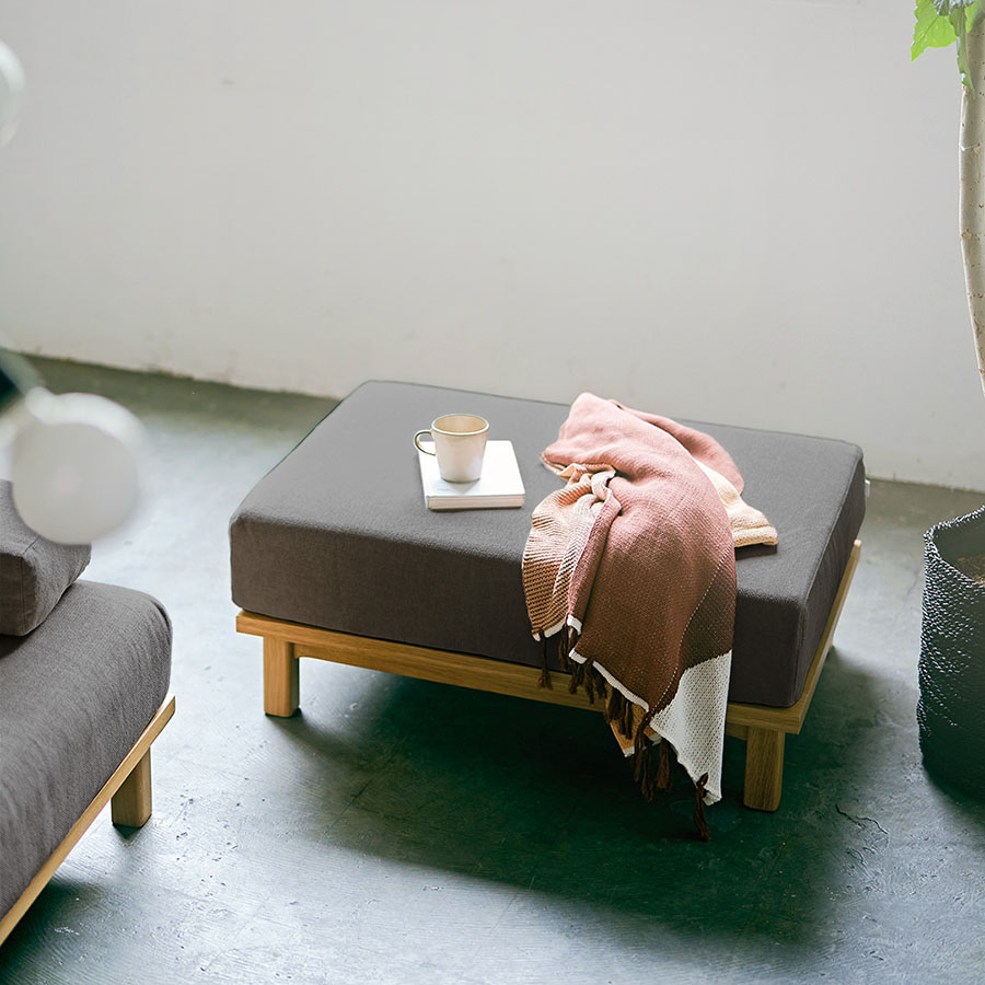 【SIEVE】 レクト ユニットソファ オットマン ブラック 【箱潰れ品】